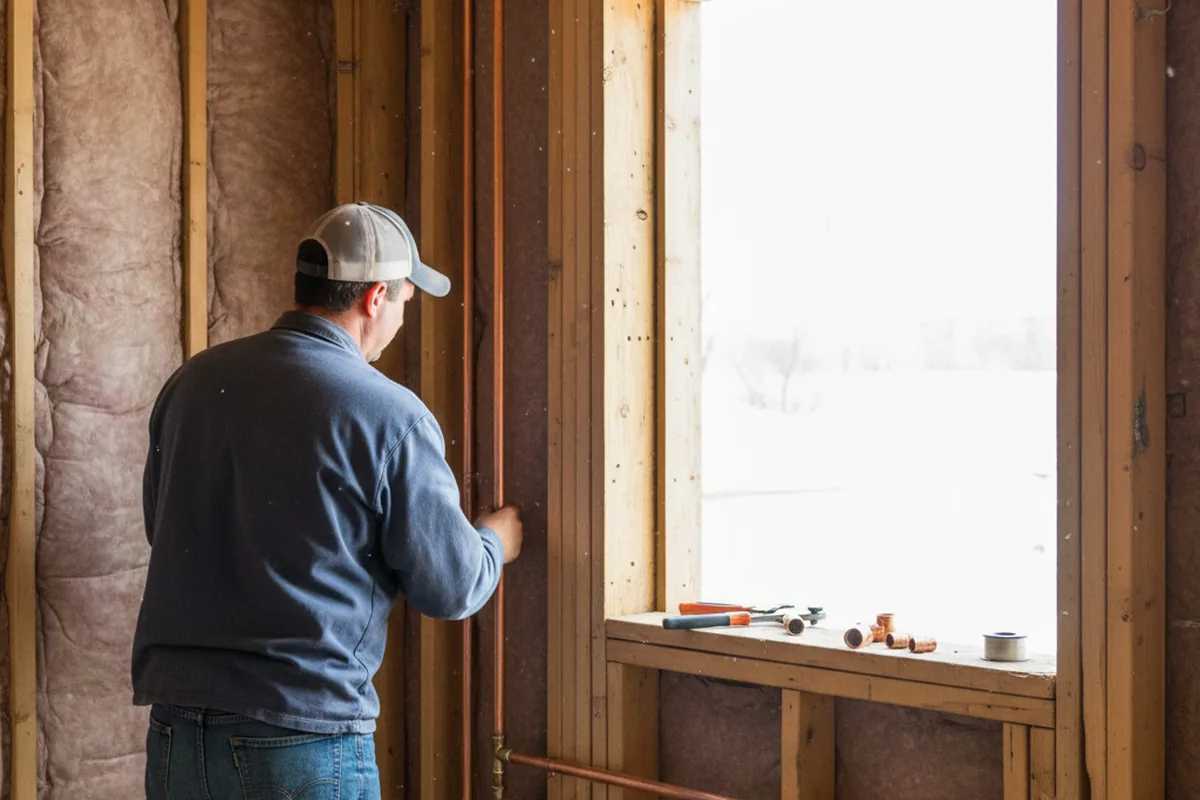 Licensed plumber running new copper supply lines in a Odenville home